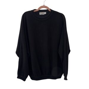 St. Croix Knits Crew Cotton Black Men's Sweater size Medium